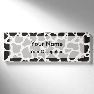 Hintergrundname des Kuhmusters Namenschild