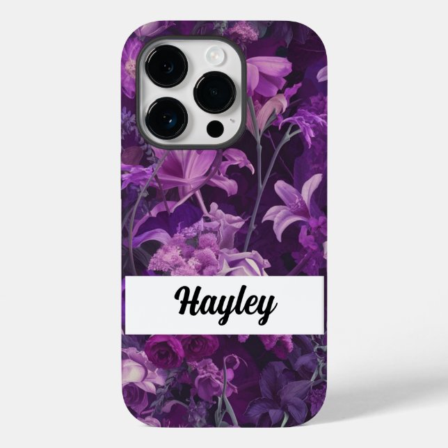 Hintergrundname für lila Blumen Case-Mate iPhone Hülle (Rückseite)