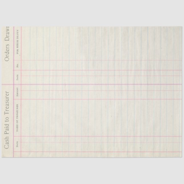 Hintergrundpapier für Junk Journal Ledger Seidenpapier (Vorderseite)