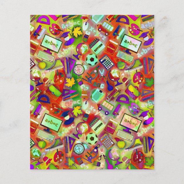 Hintergrundpapier zu farbigen Schulthemen (Vorderseite)