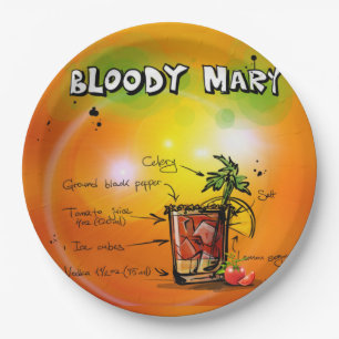 Hintergrundpapiertafel für blutige Mary-Mandarine Pappteller