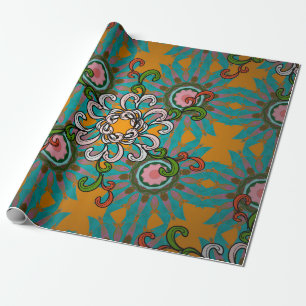 Hintergrundtextur, Tapete, florales Thema in Kol Geschenkpapier