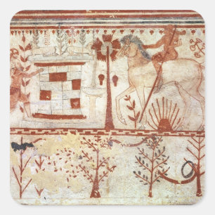 Hinterhalt des Trojan Prinzen Troilus Quadratischer Aufkleber