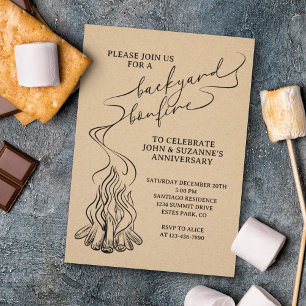 Hinterhof-Feuer-Hand gezogen Einladung