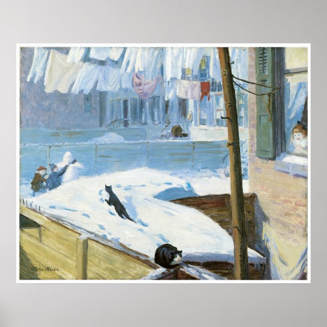 Hinterhof, Greenwich Village, John Sloan Poster (Vorne)