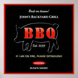 Hinterhof-Grillmeister Grilling BBQ Poster Druck