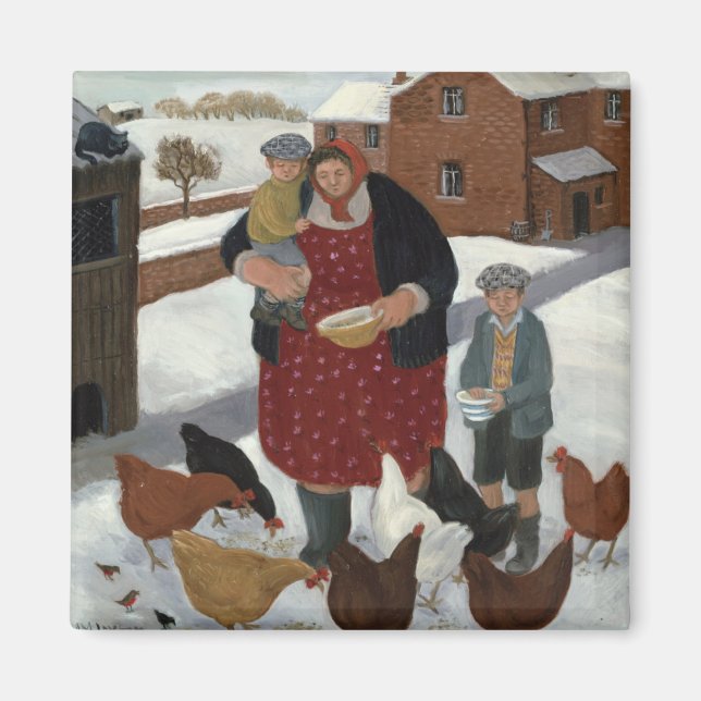 Hinterhof im Winter Magnet (Vorne)