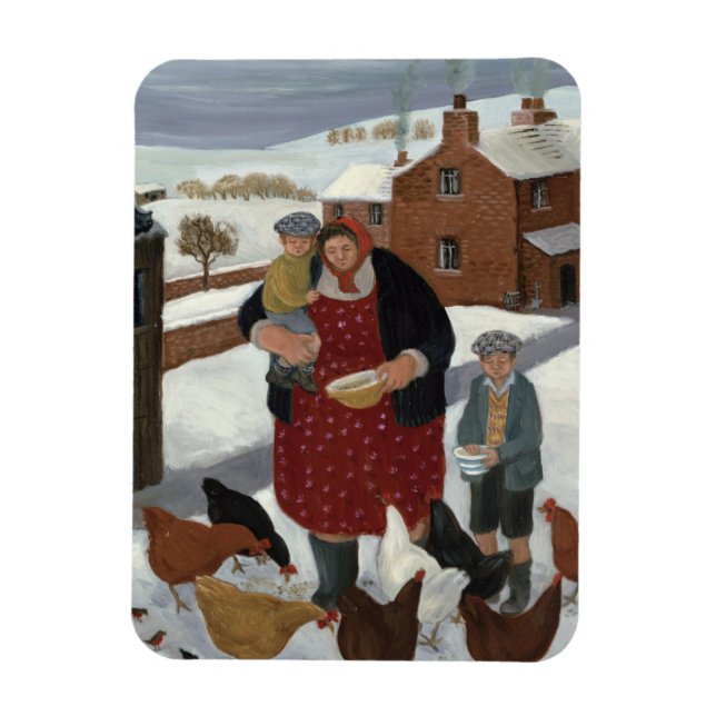 Hinterhof im Winter Magnet (Vertikal)