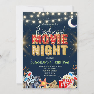 Hinterhof Kino Nacht Geburtstag Einladung