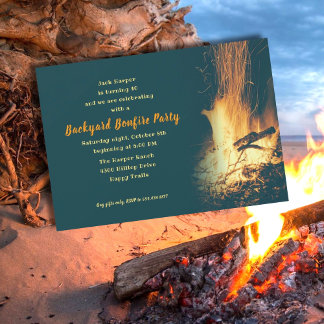 Hinterhof-Lagerfeuer-Geburtstags- oder Partybeschä Einladung