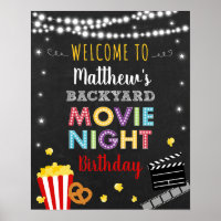 Hinterhof Movie Night Geburtstag Willkommen