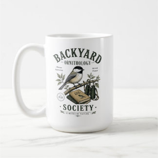 Hinterhof-Ornithologie-Meisen-Illustration Kaffeetasse