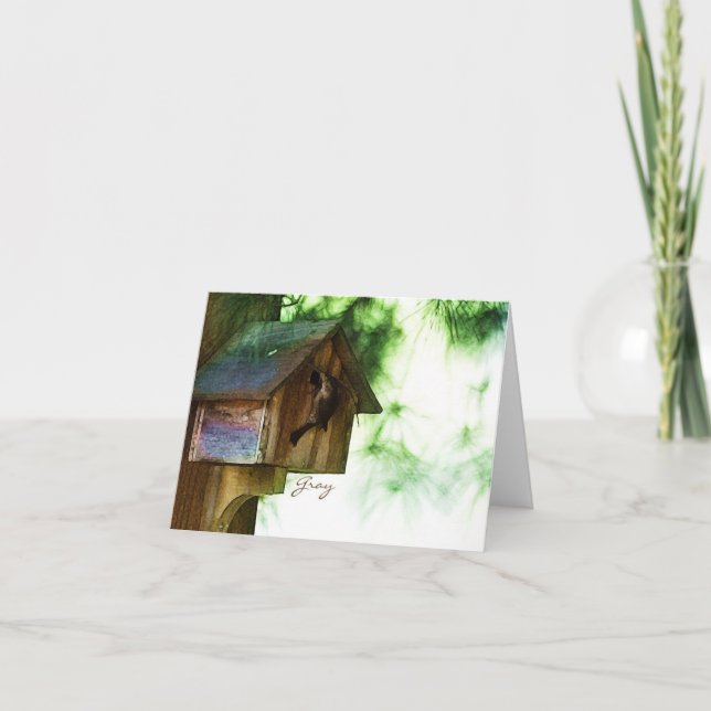 Hinterhof-Vögel Notecards Karte (Vorderseite)