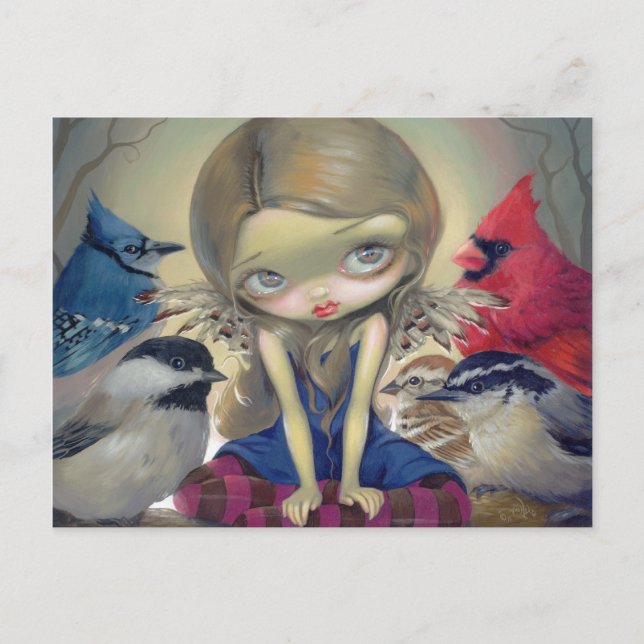 "Hinterhof-Vögel" Postkarte (Vorderseite)