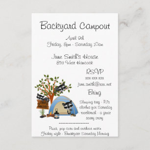 HinterhofCampout mit Waschbären Einladung