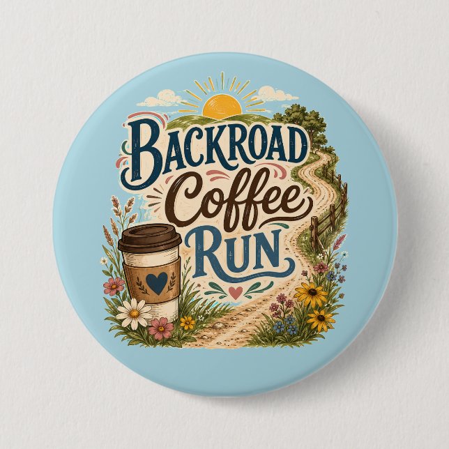 Hinterland-Kaffeefahrt Landvolk Sonnenaufgang Button (Vorderseite)