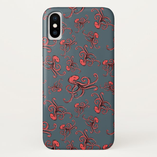 Hinterlistiges Kraken-Muster Case-Mate iPhone Hülle (Rückseite)