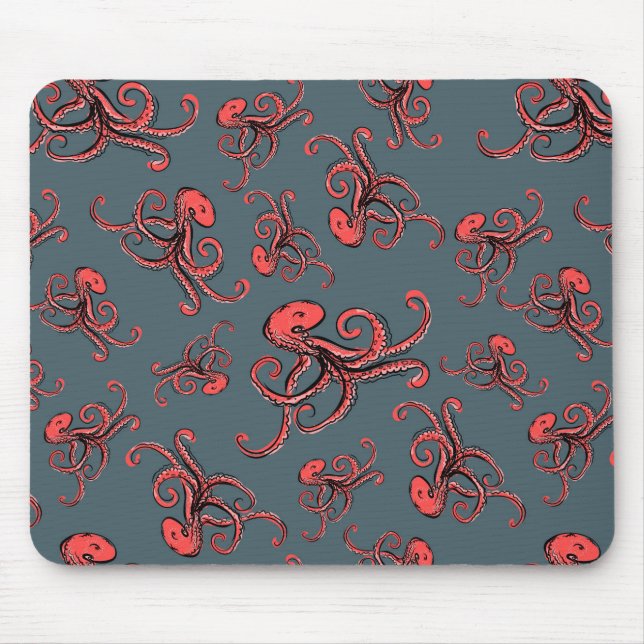 Hinterlistiges Kraken-Muster Mousepad (Vorne)