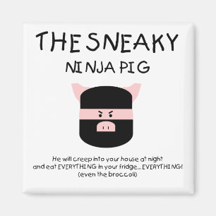 Hinterlistiges Ninja Schwein Magnet