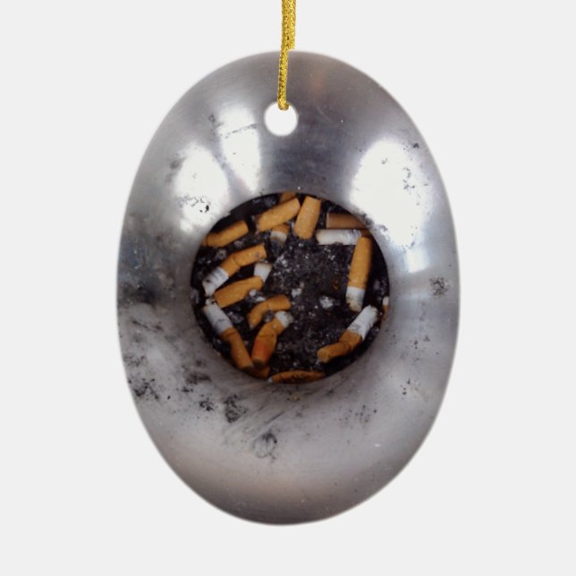 Hintern der Zigarette in Silver Smokers Ashtray, F Keramik Ornament (Vorne)