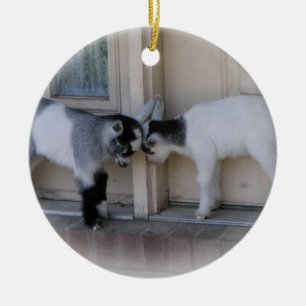 HINTERN GEHT BABY-ZIEGEN-WEIHNACHTSverzierungen Keramik Ornament