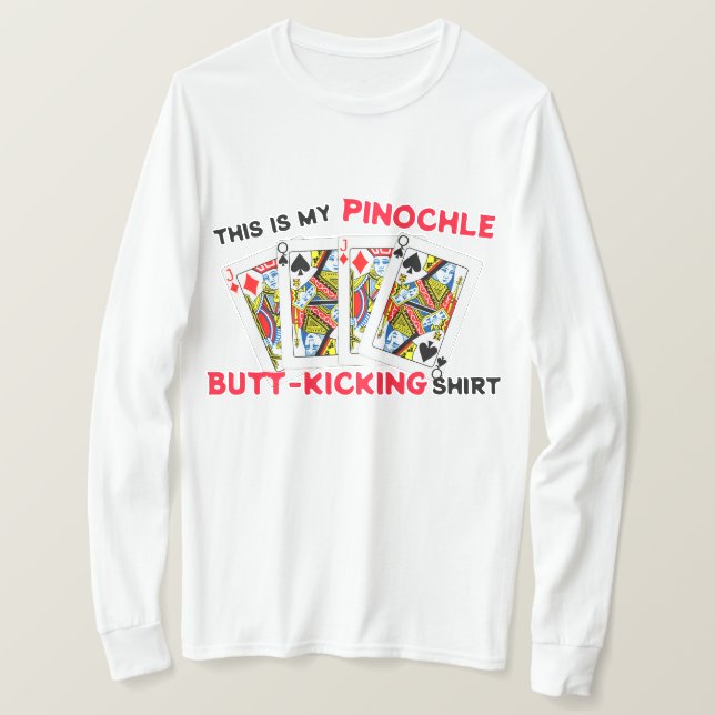 Hintern Kicking Pinochle Playing T - Shirt (Design vorne)