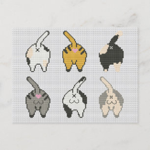 Hintern-Kreuzstich Feiertagspostkarte