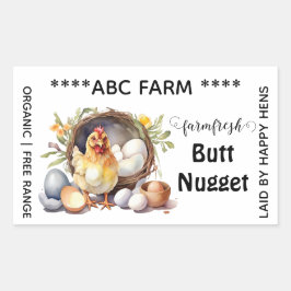 Hintern Nuggets Ei-Etikett Rectangle Rechteckiger Aufkleber