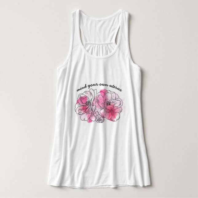 Hintern (rosa Blume) Tank Top (Design Vorderseite)