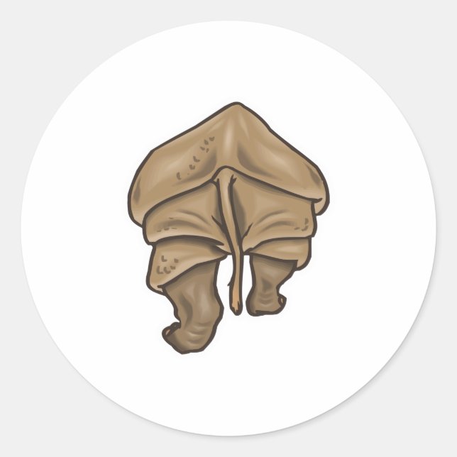 Hintern Runder Aufkleber (Vorderseite)