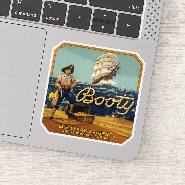 Hintern | Vintages Zitruszeichen Aufkleber (Detail)