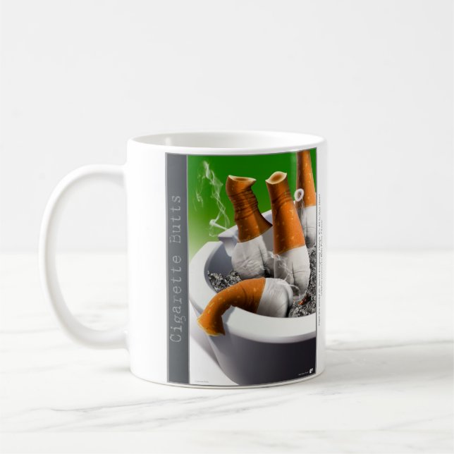 Hintern von Zigaretten Kaffeetasse (Links)