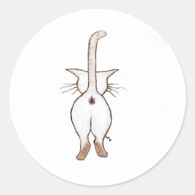 HINTERN WAS? RUNDER AUFKLEBER (Vorderseite)