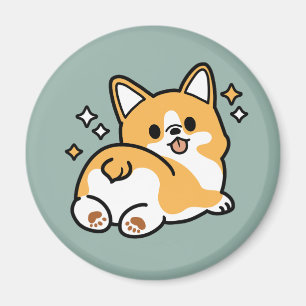 Hintern zuerst, Let's Nickerchen - Niedlicher Corg Magnet