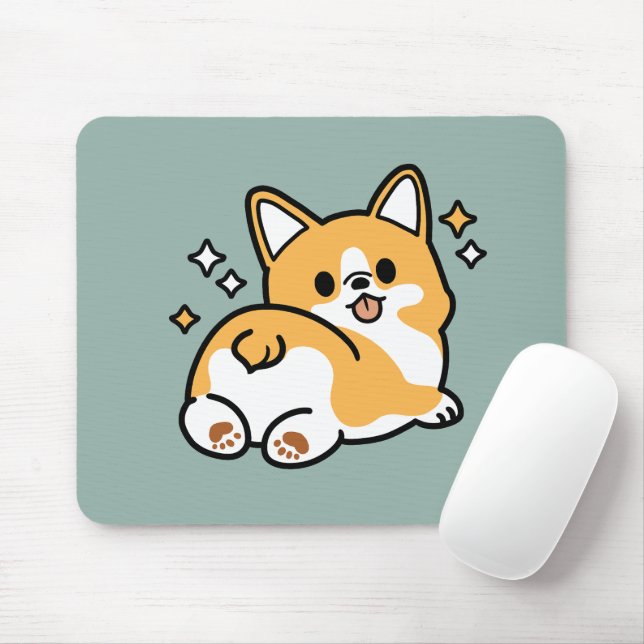 Hintern zuerst, Let's Nickerchen - Niedlicher Corg Mousepad (Mit Mouse)