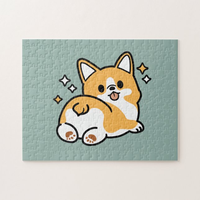 Hintern zuerst, Let's Nickerchen - Niedlicher Corg Puzzle (Horizontal)