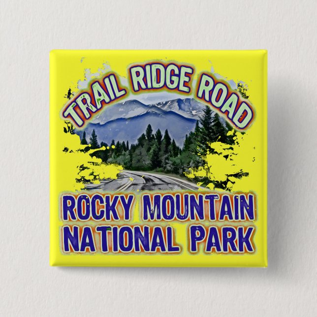 Hinterridge-Straßen-Rocky Mountain Nationalpark Button (Vorderseite)