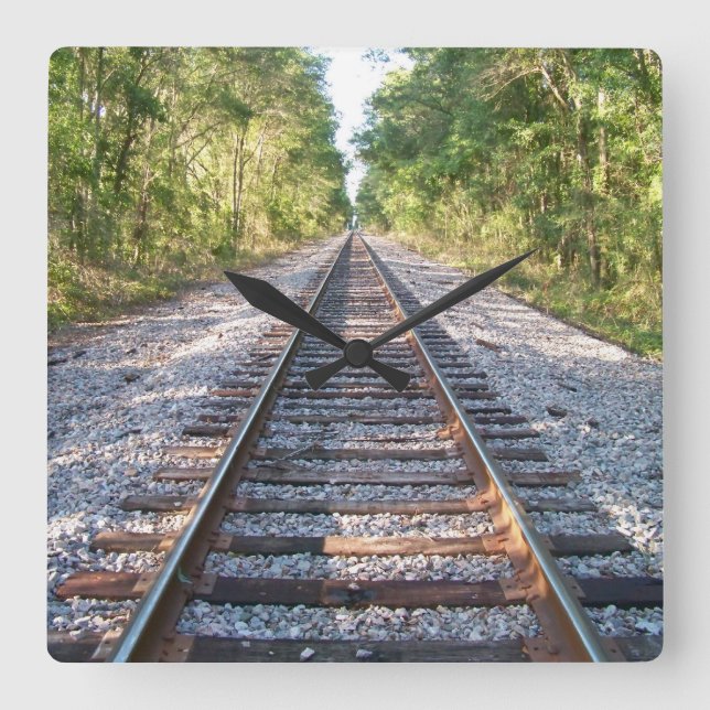 Hinunter die Bahn-Uhr Quadratische Wanduhr (Vorderseite)
