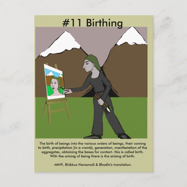 Hinweis #11 Birthing from Dependent Arising Postkarte (Vorderseite)