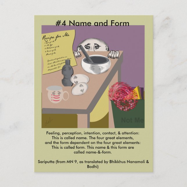 Hinweis #4 Name und Form- von der abhängigen Ankun Postkarte (Vorderseite)
