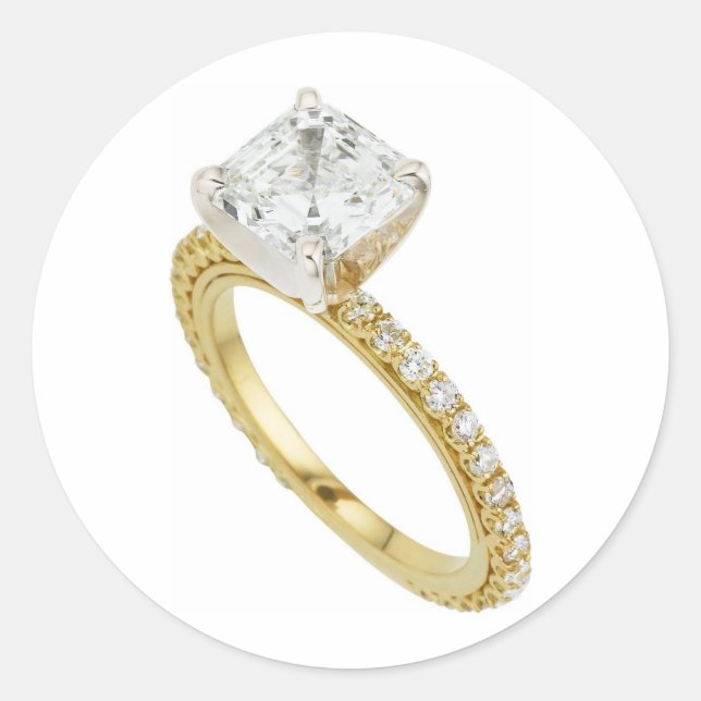 Hinweis auf den Big Diamond-Verlobung Runder Aufkleber (Vorderseite)