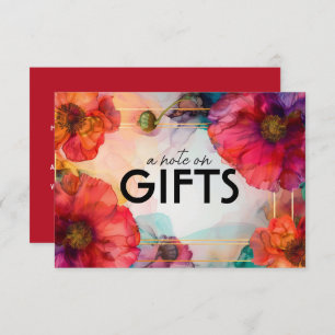 Hinweis auf Geschenke Scharlachrot Elegante Begleitkarte