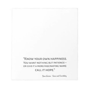 Hinweis auf Sinn und Sensibilität I Notizblock