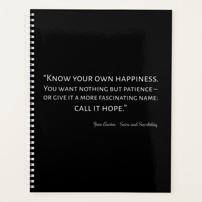 Hinweis auf Sinn und Sensibilität I Planer (Vorderseite)