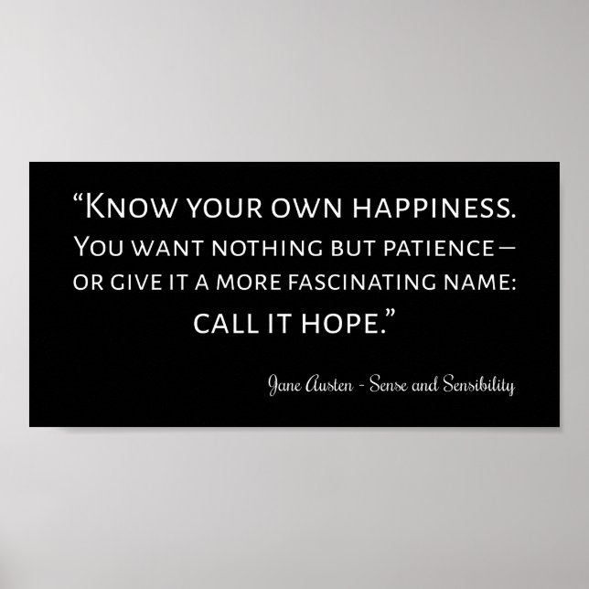 Hinweis auf Sinn und Sensibilität I Poster (Vorne)