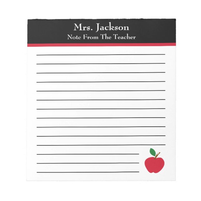 Hinweis des Lehrers | Apple Elementary Notizblock (Vorderseite)