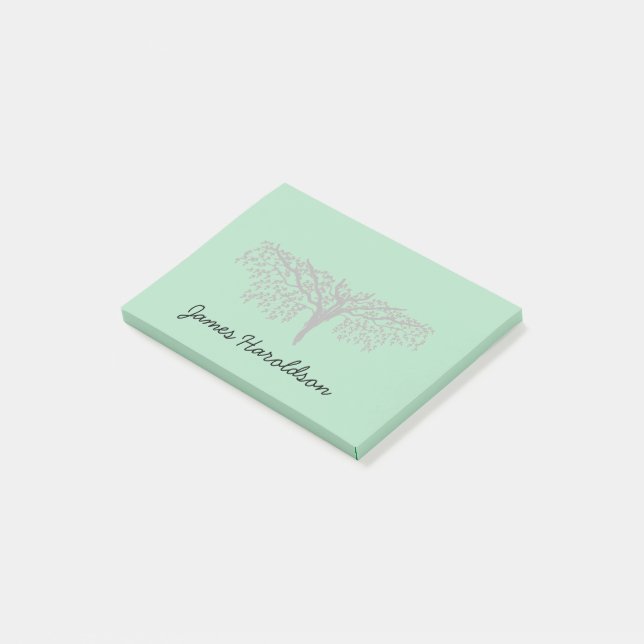 Hinweis - Family Tree mit Name Post-it Klebezettel (angewinkelt)