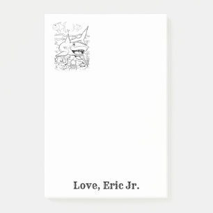 Hinweis: Fischfärbung von Haifischen Post-it Klebezettel