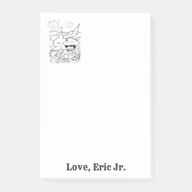 Hinweis: Fischfärbung von Haifischen Post-it Klebezettel (Vorderseite)