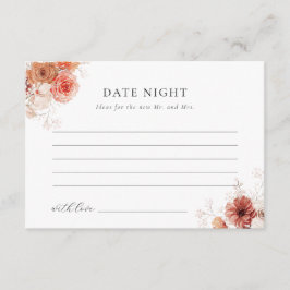 Hinweis für das florale Brautparty am Abend Begleitkarte